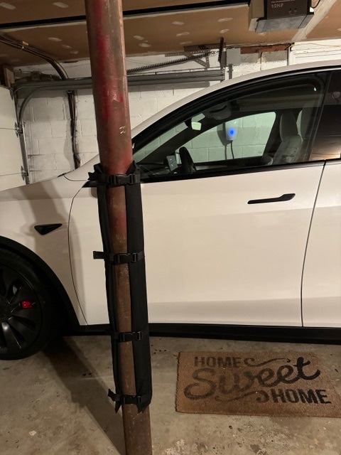 Padding for garage poles. Garage pole pad that secures to your garage pole to prevent dings and dents on your car door.