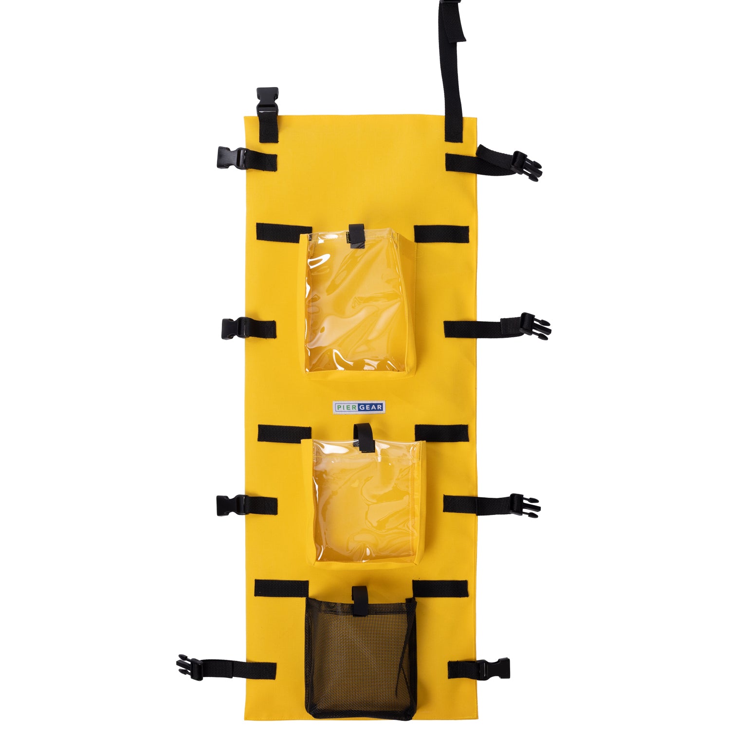Pier Gear Yellow Upright Dashboard for Hot Air Balloons 3 see-through pockets let pilots access their gear when strapped to the upright.