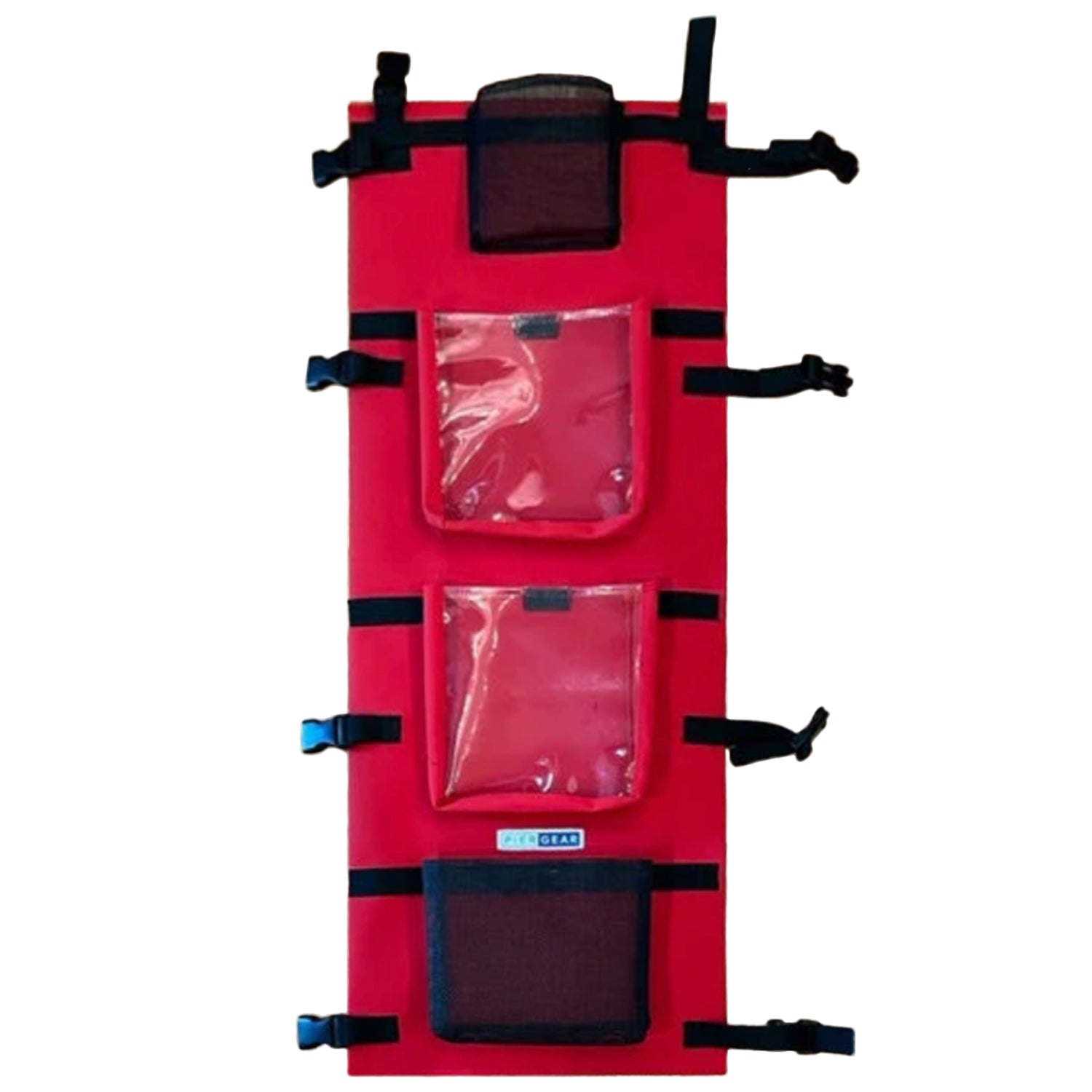 Red Upright Dashboard for Hot Air Balloons 3 see-through pockets let pilots access their gear when strapped to the upright.