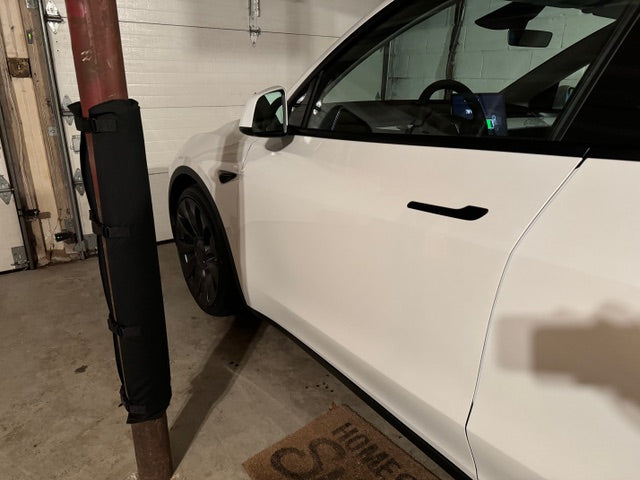 Padding for garage poles. Garage pole pad that secures to your garage pole to prevent dings and dents on your car door.