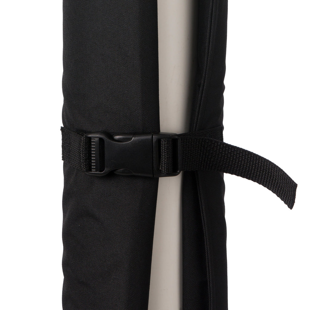 Pier Gear Padded Wrap, close up color: Black. Padding for boat poles. Boat lift pad that helps prevent dings and dents on your boat and lift post. Padded wrap for your boat lift posts.