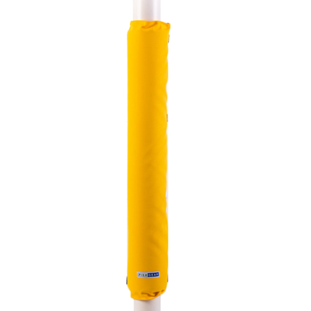 Yellow Padding for garage poles. Garage pole pad that secures to your garage pole to prevent dings and dents on your car door.