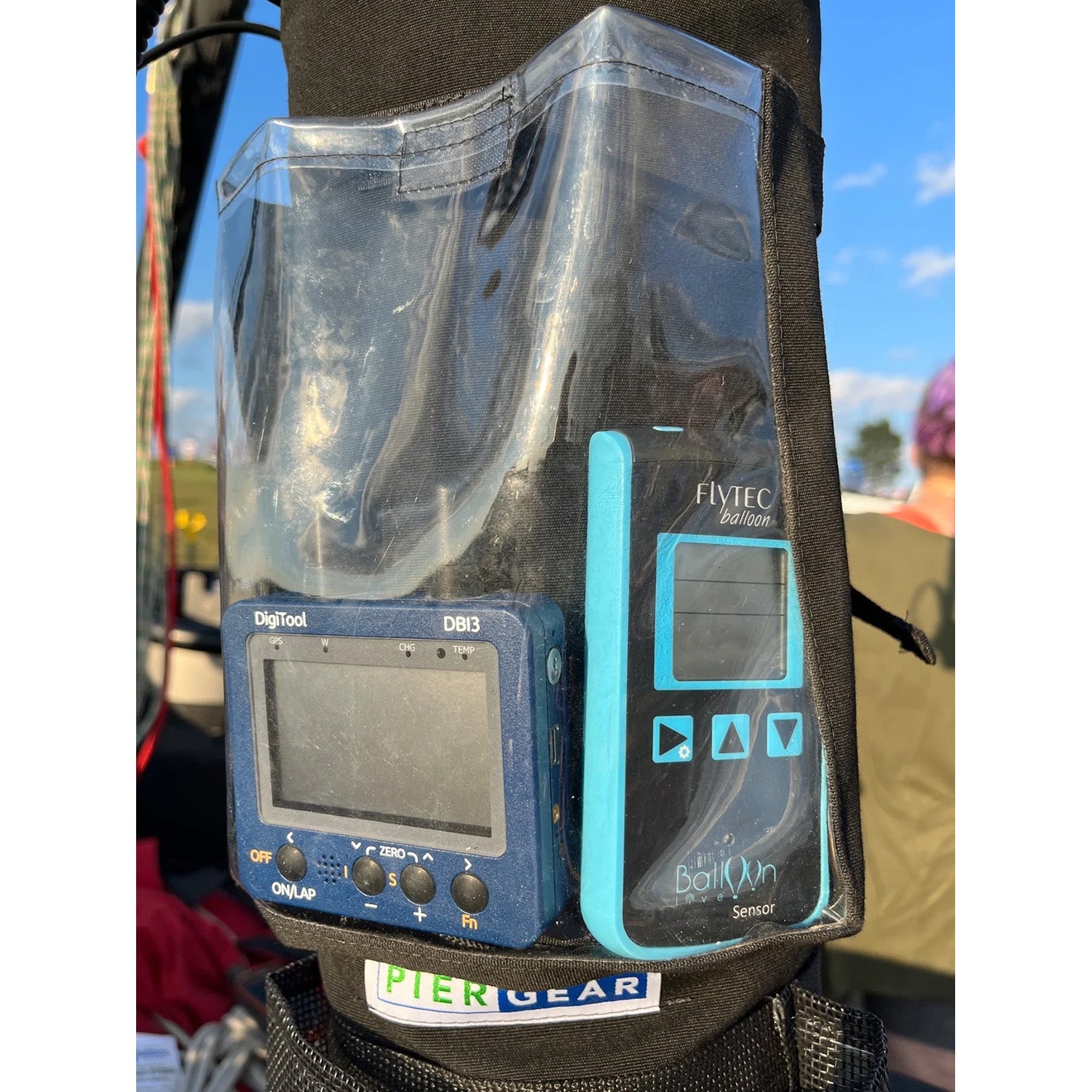 Upright Dashboard for Hot Air Balloons 3 see-through pockets let pilots access their gear when strapped to the upright, in flight.